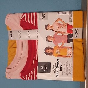 Member's Mark Youth Girl's My Favorite 3 Pack Short Sleeve Tees XS (4/5)